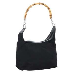 Gucci Bamboo Nylon Handbag Black
